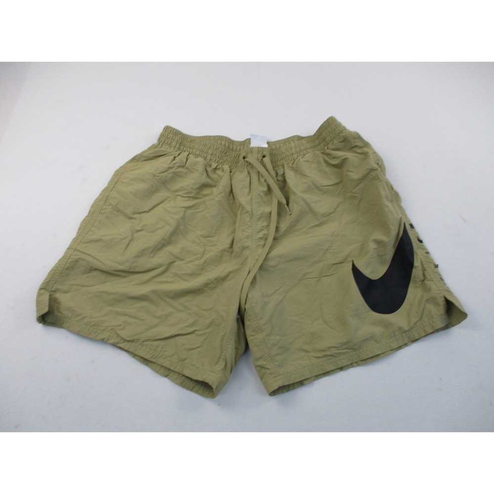 Nike Swim Trunks Mens XL Tan Big Swoosh Logo Utility Mesh Lined NESSF508